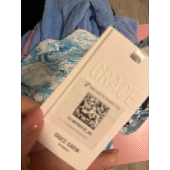 Grace Karin Womens Large Blue White Sleeveless Floral Spaghetti Strap Maxi Dress - Picture 3 of 11